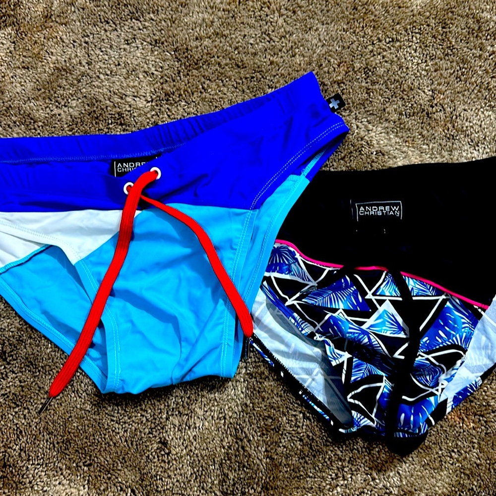Andrew Christian swim briefs. XL. Two for the price of one